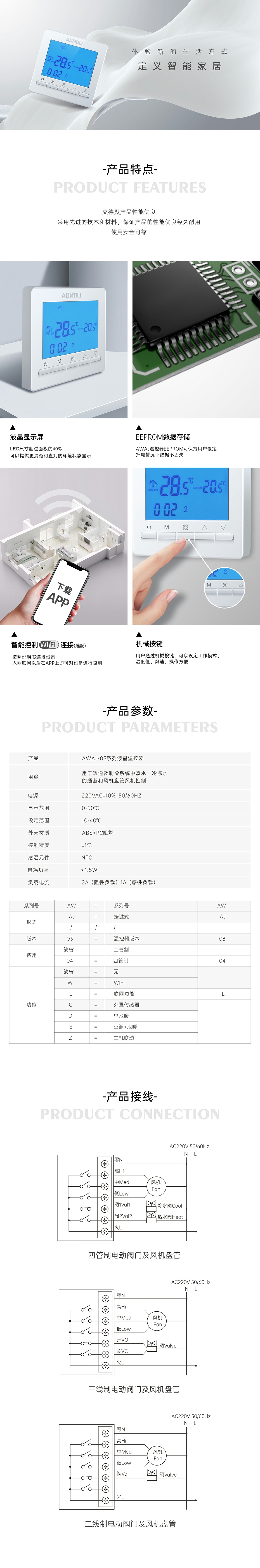 艾德默AWAJ-03系列液晶溫控器