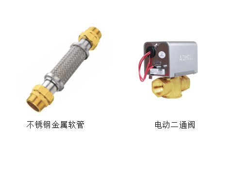 風機盤管接管有幾個金屬軟接和電動二通閥-艾德默閥門