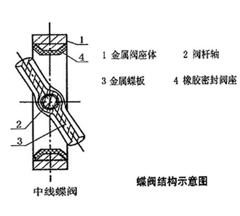 D71X對夾中線蝶閥結構示意圖